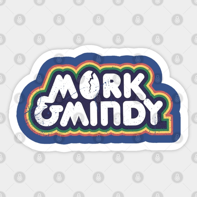 Mork and Mindy - Authentic Distressed Sticker by offsetvinylfilm